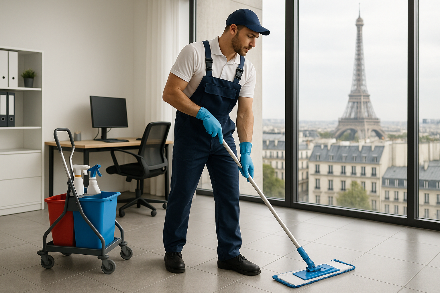 Équipe de nettoyage professionnelle dans le Val-d’Oise